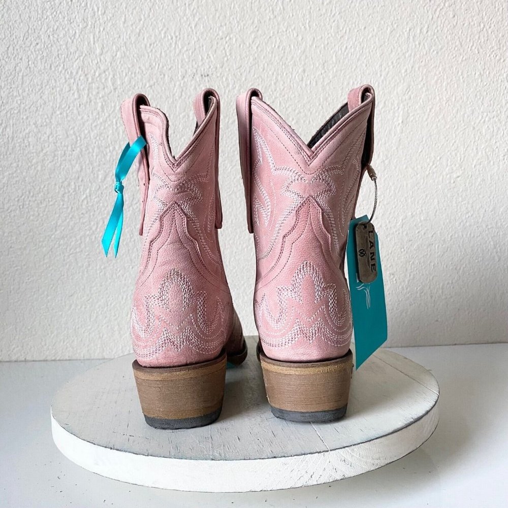 Women's Pink Western Ankle Boots - Brand Unknown - Picture 3 of 13